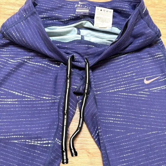 Nike Dri-Fit Blue Leggings Cropped Size Small Workout Acrivewear - Picture 4 of 17